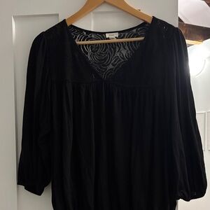 Elegant Black Drapey Blouse
